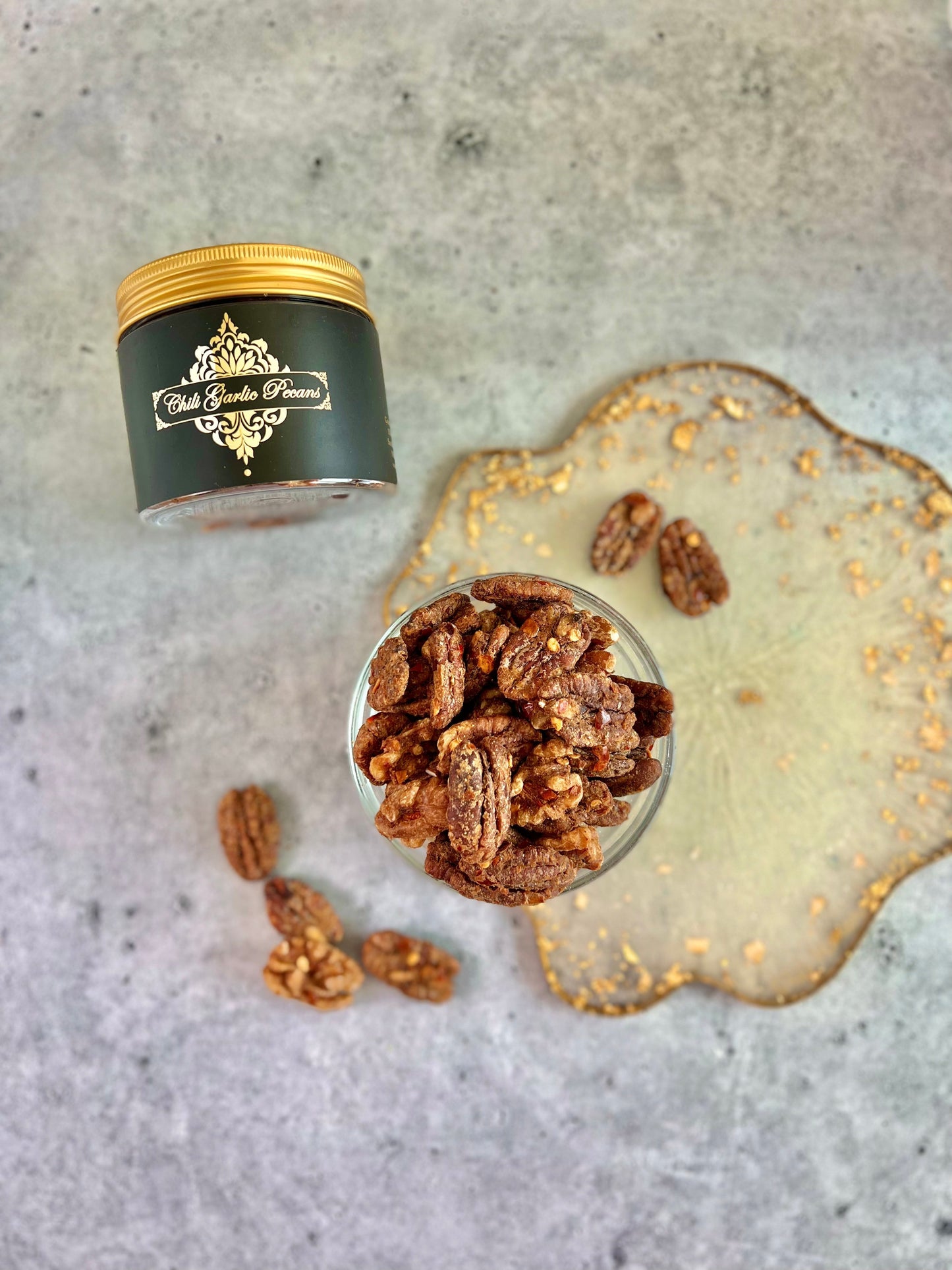 Chili Garlic Pecans