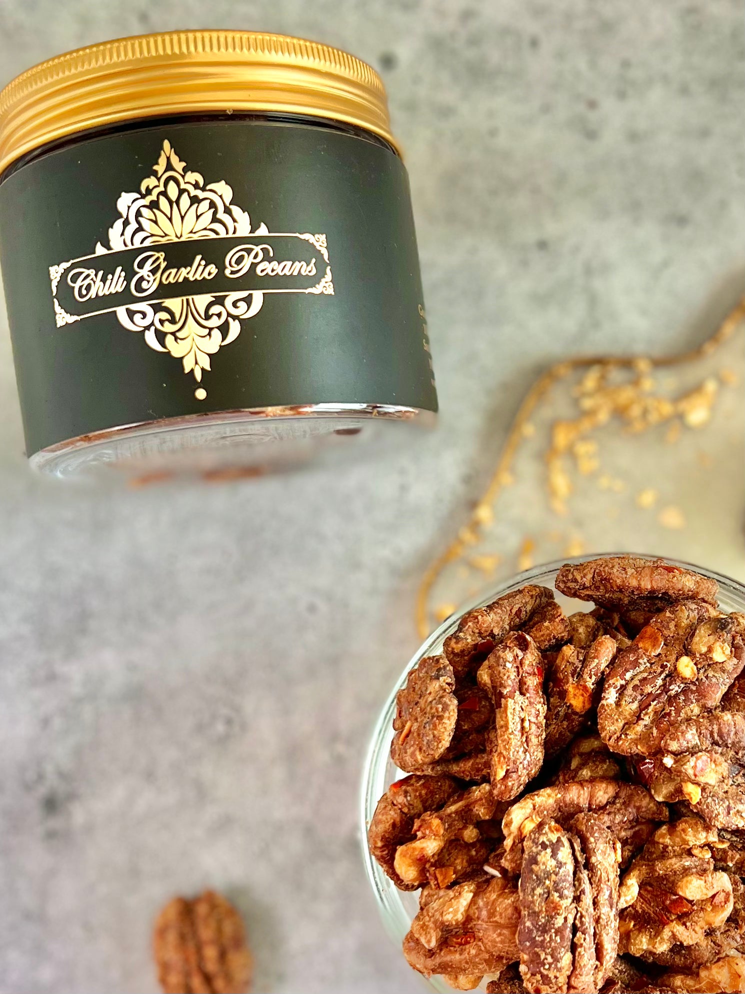 Chili Garlic Pecans