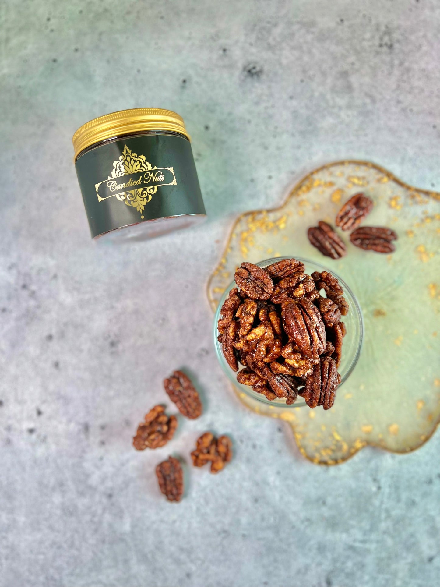 Candied Nuts - pecans and walnuts with a sweet cinammon flavor