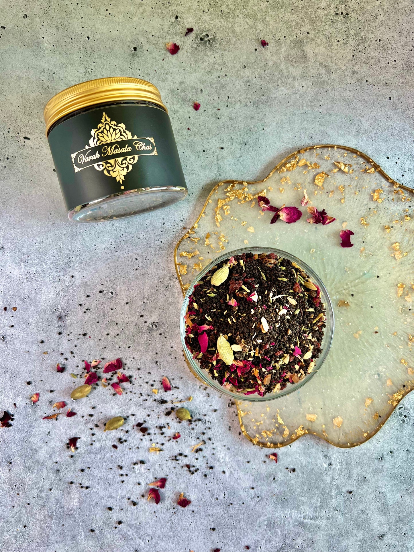 Varah Masala Chai - premium black tea with aromatic spices and rose petals