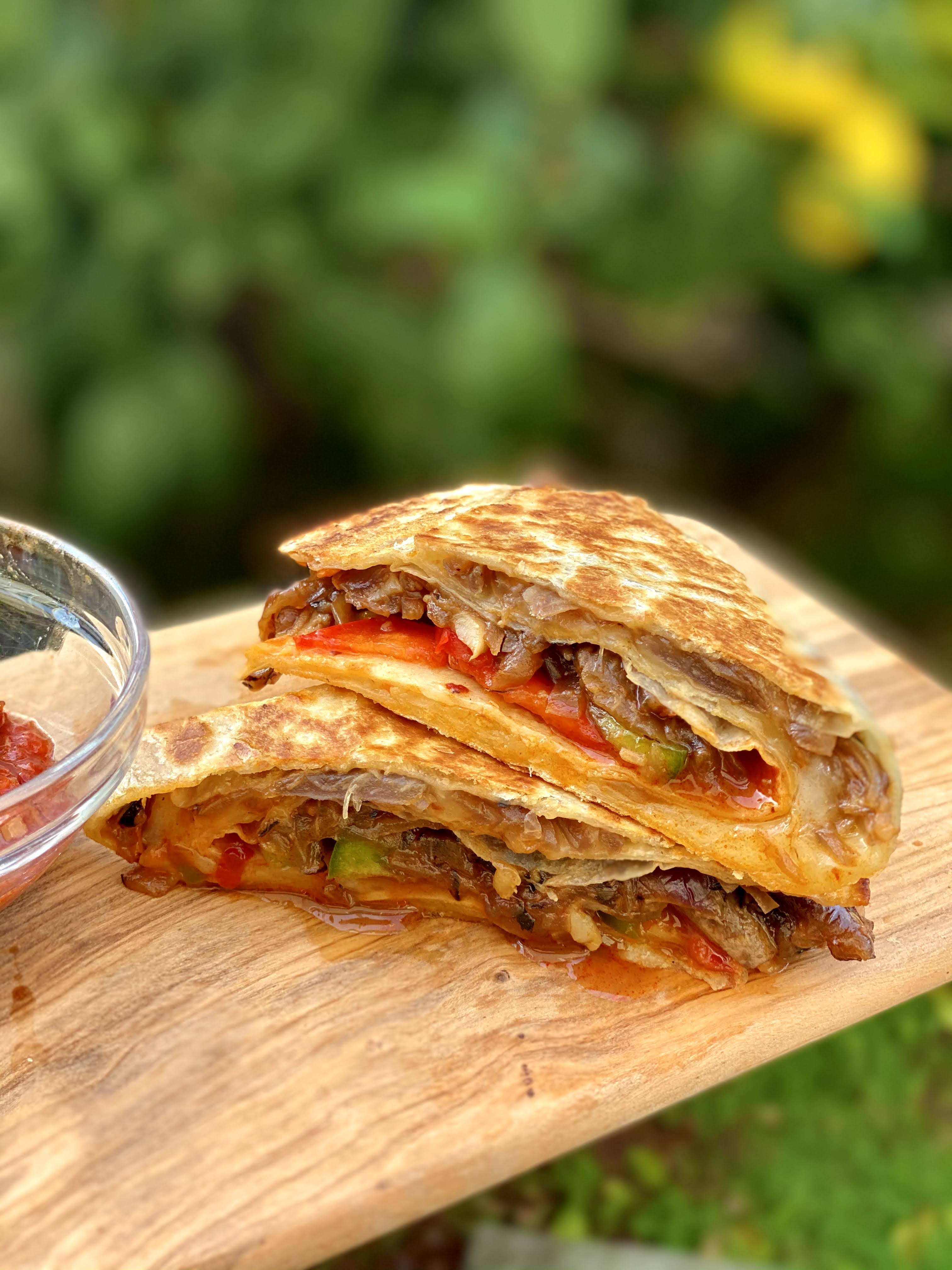 Recipe for Cheese Mushroom Shezwan Tortilla Grill