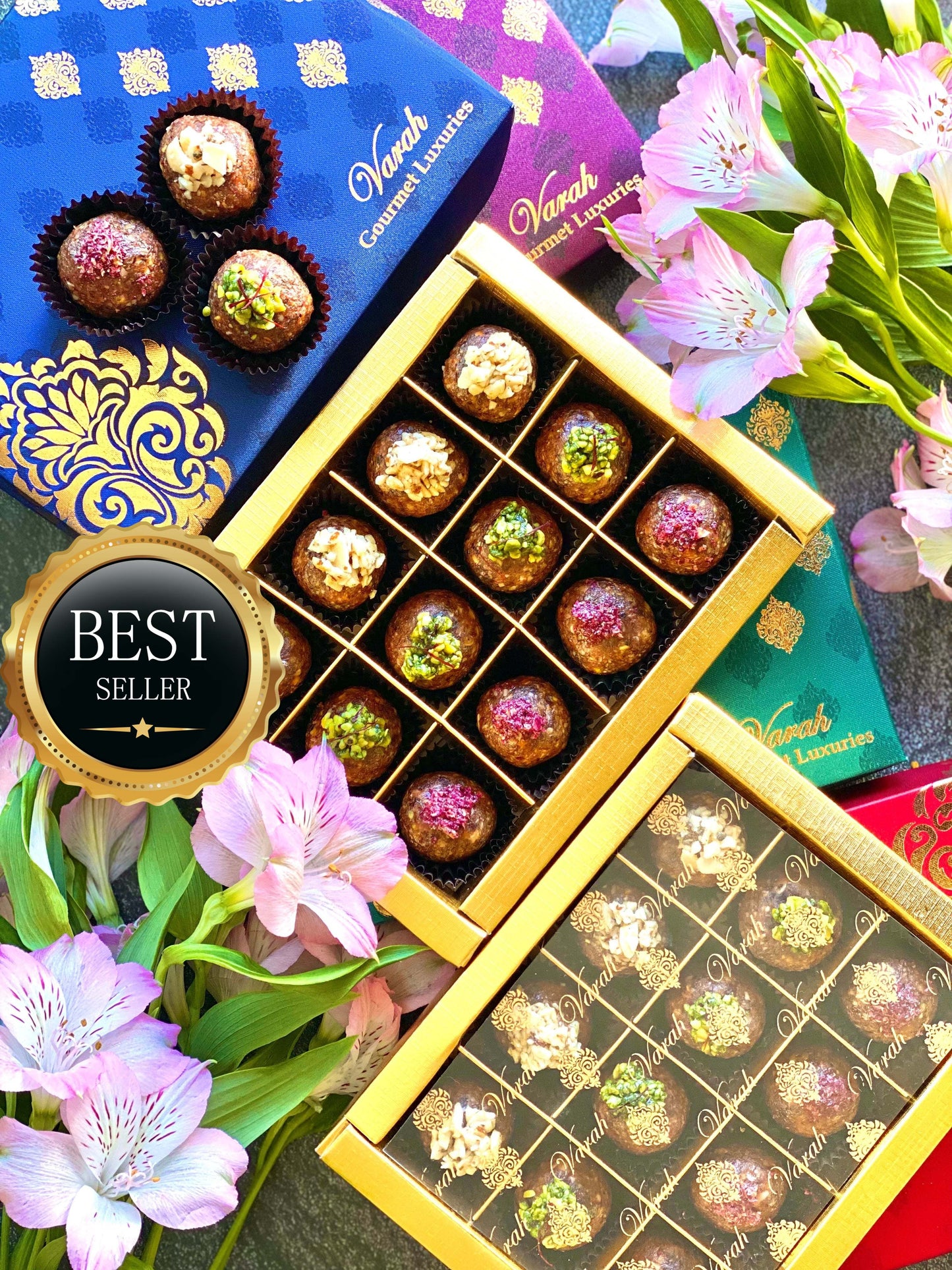 12 Paan Bites in  a gold foiled gift box.